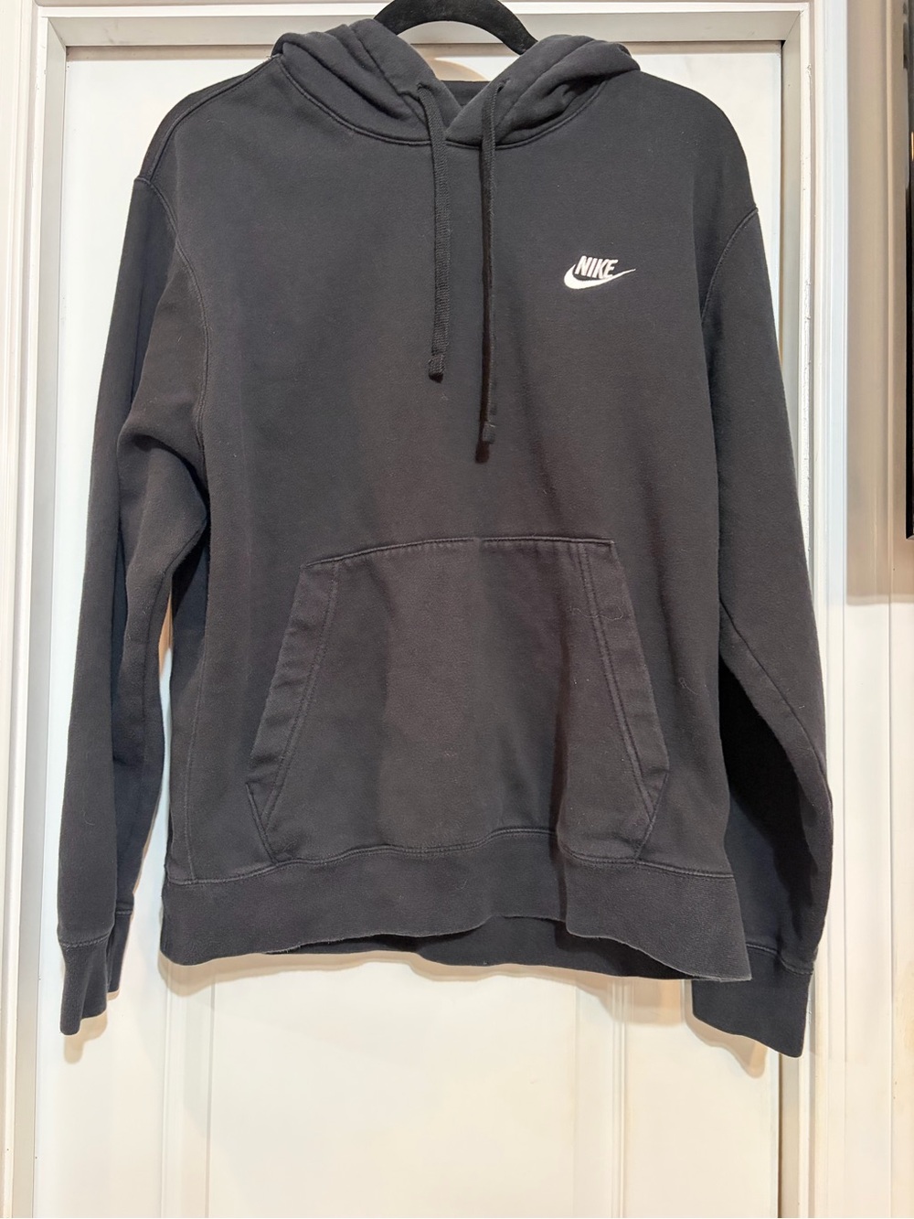 Woman’s Nike Black Pullover Hoodie with White Swoosh